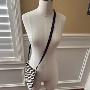 Clare V canvas checkered pouch